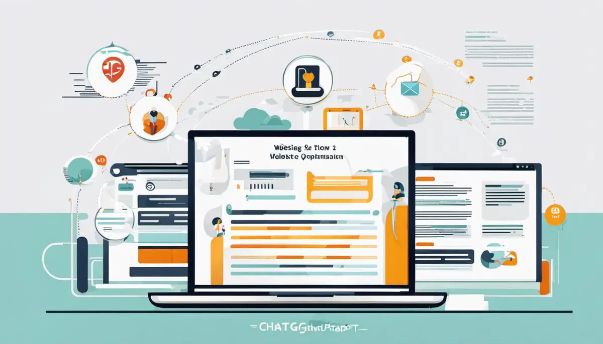 A diagram showing the flow of information between users and ChatGPT, with an emphasis on website optimization.