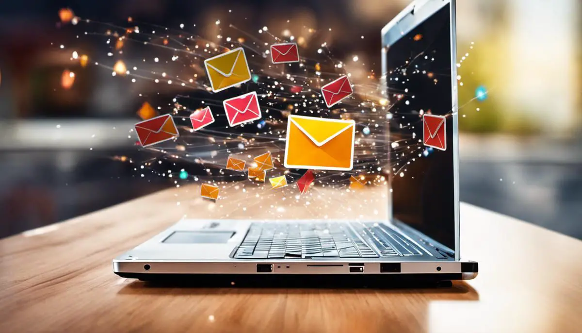 Image of a laptop and email messages symbolizing drip marketing campaigns
