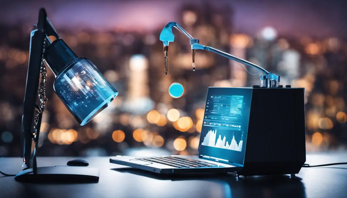 Image depicting a person working on a computer, symbolizing the integration of technology and marketing in drip marketing campaigns.