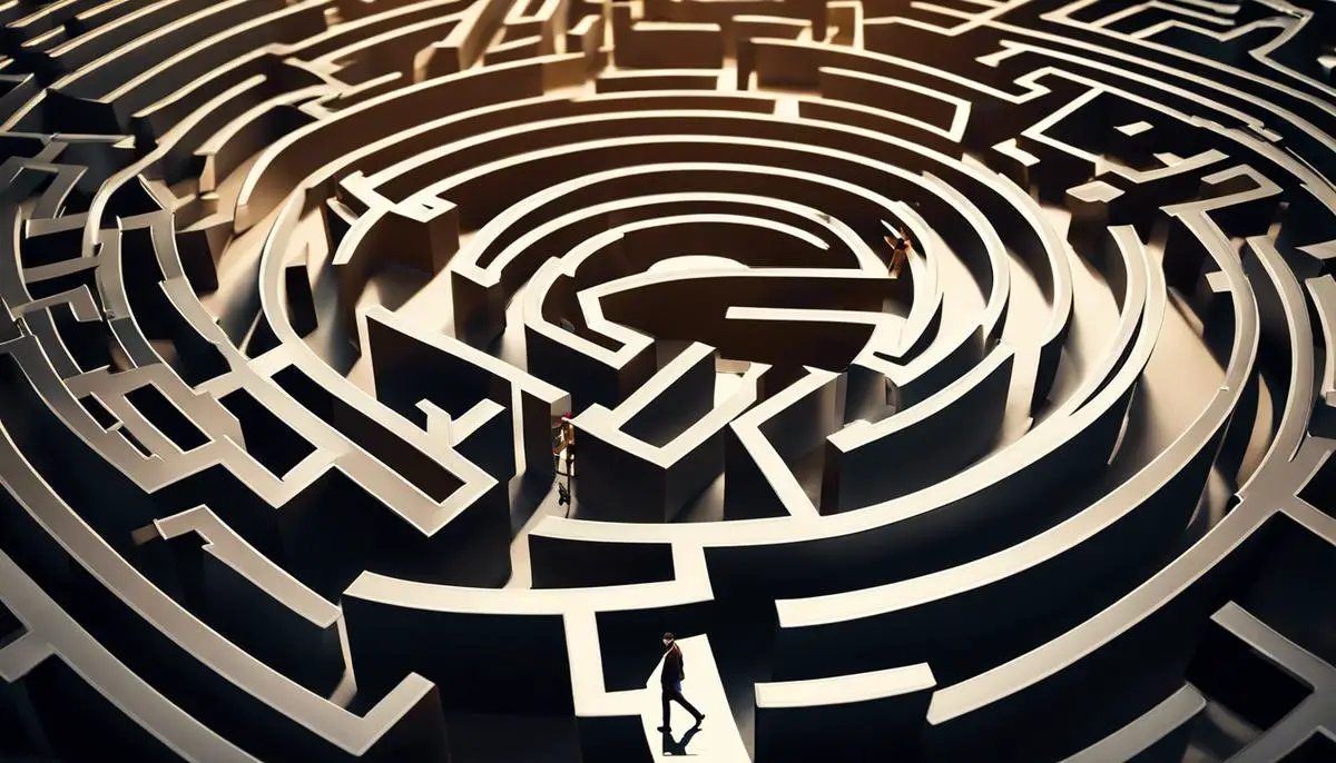An image of a person walking through a maze, representing the personalization journey in advertising.