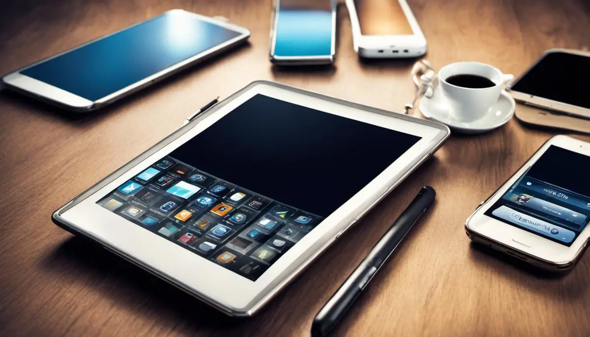Image of various technological devices like smartphones and tablets, representing the concept of leveraging technology for branding strategies.